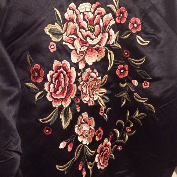 Forever 21 Embroidered Satin Bomber Jacket - Picture 5 of 8